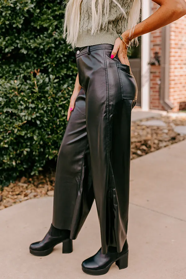 The Reagan High Waist Faux Leather Pants in Black sold by Impressions product image thumbnail 4