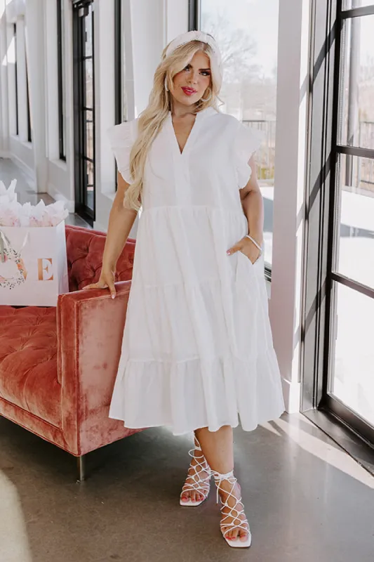 Parkside Pretty Midi In White Curves sold by Impressions
