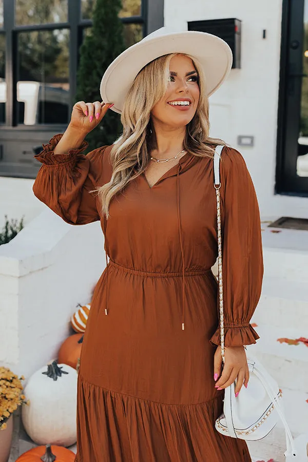 Touring Rome Maxi Dress Curves in Camel Curves sold by Impressions product image thumbnail 3