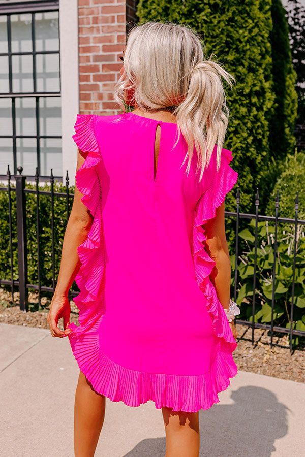 Walking The Runway Shift Dress in Neon Pink sold by Impressions product image thumbnail 4