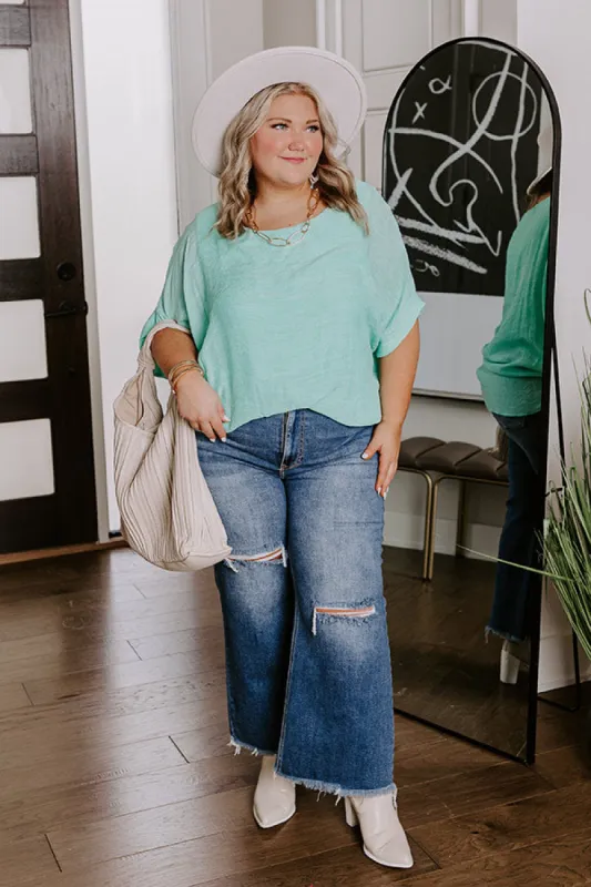 Grateful Life Shift Top In Mint Curves sold by Impressions