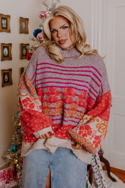 Autumn Brunch Knit Sweater in Heirloom Lilac Curves sold by Impressions