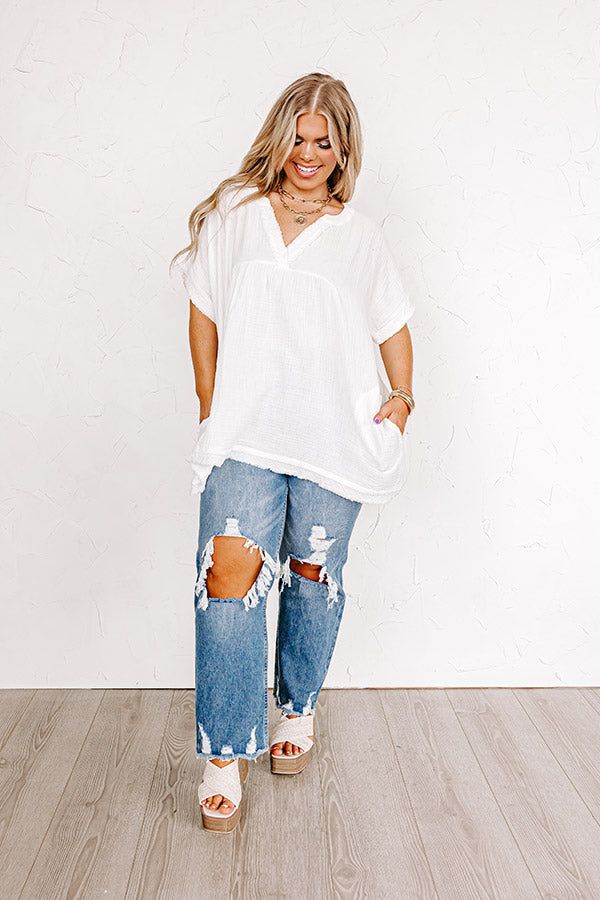 Beyond Lovely Shift Top In White Curves sold by Impressions product image thumbnail 5