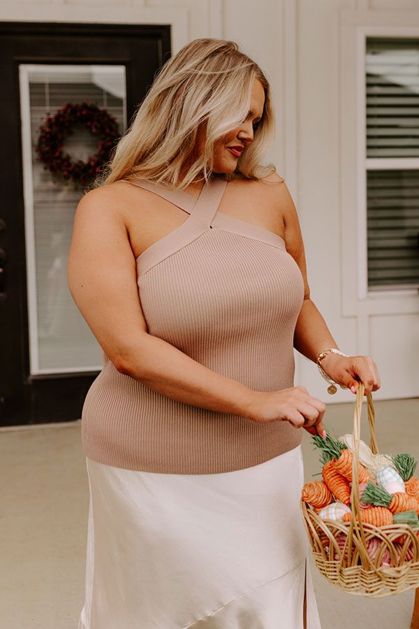 Enchanting Echoes Ribbed Top In Taupe Curves sold by Impressions product image thumbnail 2