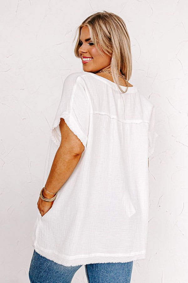 Beyond Lovely Shift Top In White Curves sold by Impressions product image thumbnail 3