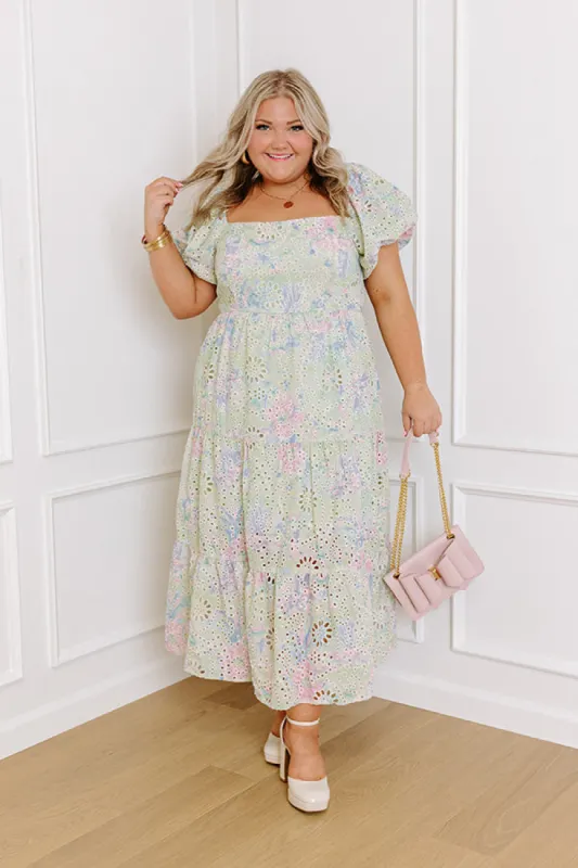 Soft Smiles Eyelet Maxi Dress Curves sold by Impressions