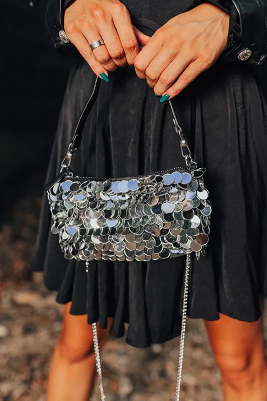 Bring The Sparkle Sequin Purse In Silver sold by Impressions