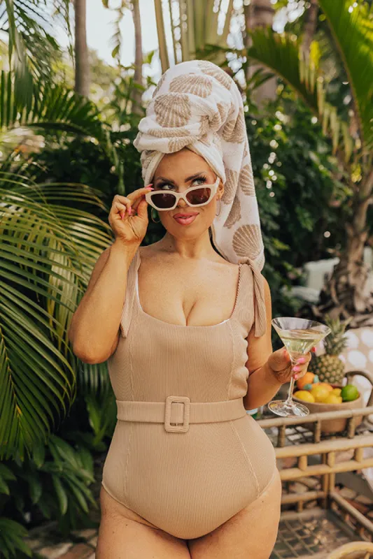 Seaside Chic Ribbed One Piece Swimsuit Curves sold by Impressions