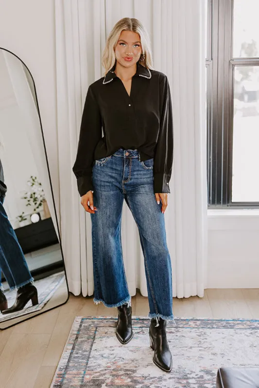 Risen Samantha High Waist Wide Leg Jean in Dark Wash sold by Impressions