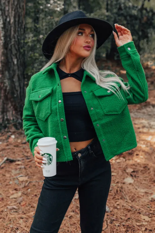 Keeping Cozy Jacket In Green sold by Impressions