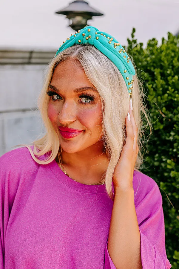 Pretty Presence Embellished Headband In Turquoise sold by Impressions