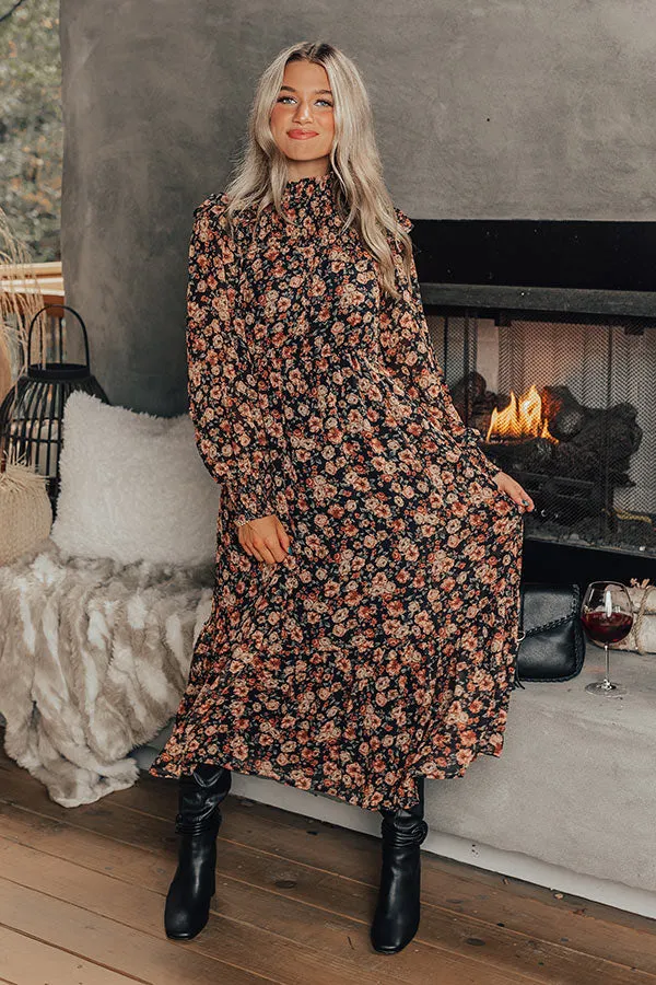 Sangria Toast Floral Midi In Black sold by Impressions product image thumbnail 2