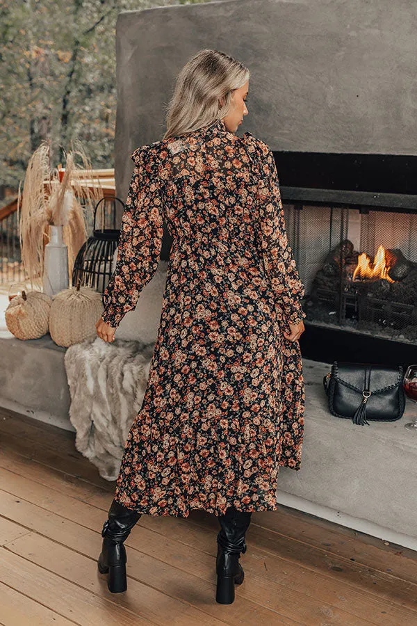 Sangria Toast Floral Midi In Black sold by Impressions product image thumbnail 3