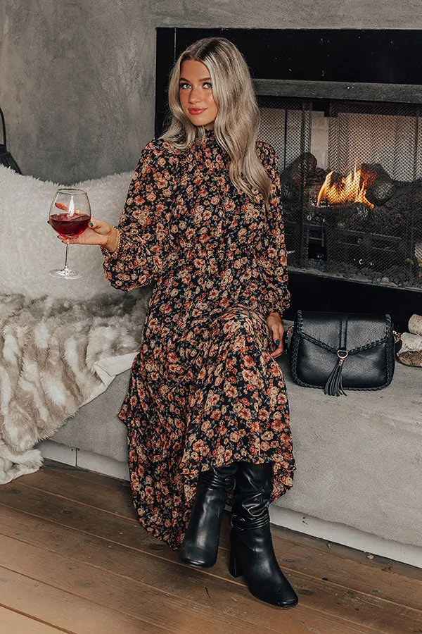 Sangria Toast Floral Midi In Black sold by Impressions product image thumbnail 4