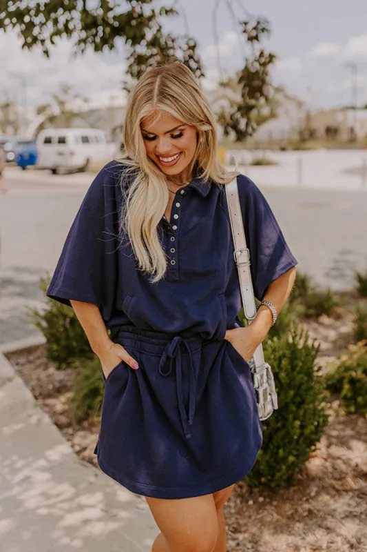Casual Ease Sweatshirt in Navy Curves sold by Impressions
