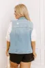 Risen Violet Distressed Denim Vest Curves sold by Impressions