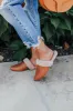 The Lily Faux Leather Flat In Camel sold by Impressions