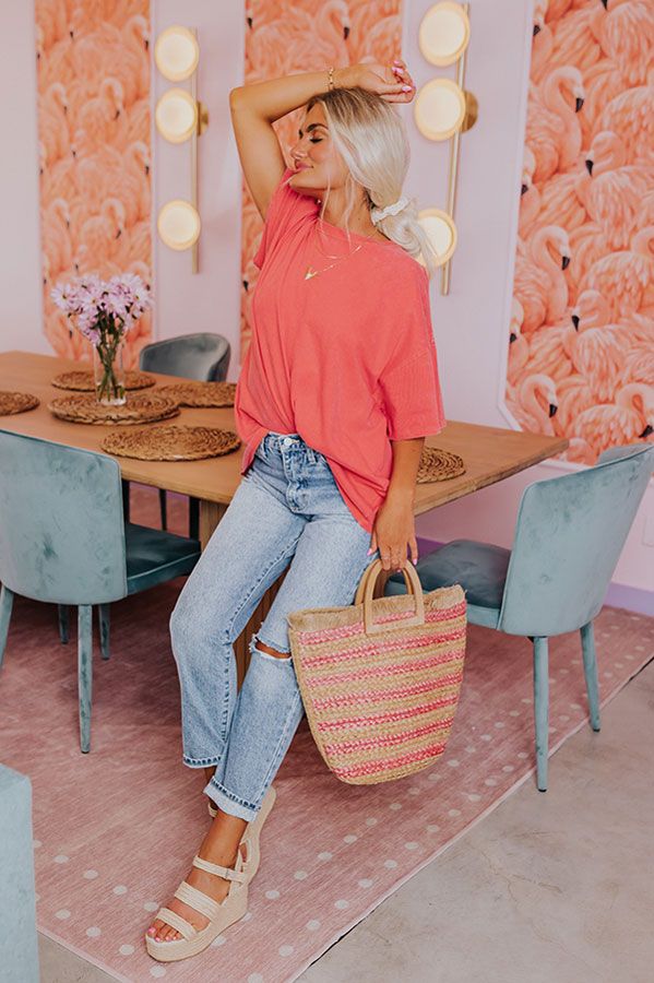 Vibrant Smiles Shift Tee in Calypso sold by Impressions