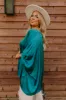 Everyday Dreams Satin Shift Top in Hunter Green Curves sold by Impressions