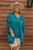 Everyday Dreams Satin Shift Top in Hunter Green Curves sold by Impressions