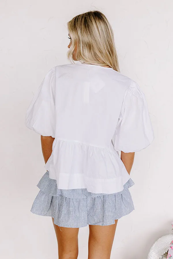 A Little Bit Flirty Front Tie Top in White sold by Impressions product image thumbnail 4