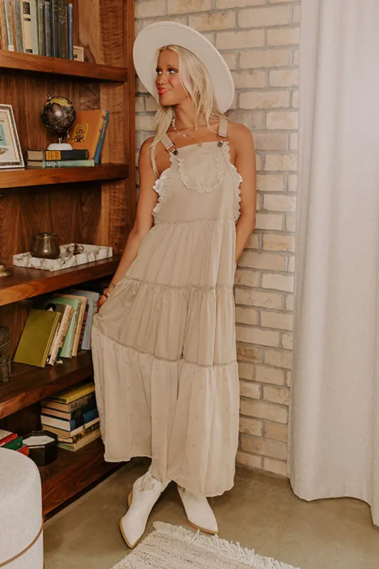 Cottage Charm Embroidered Midi in Taupe sold by Impressions