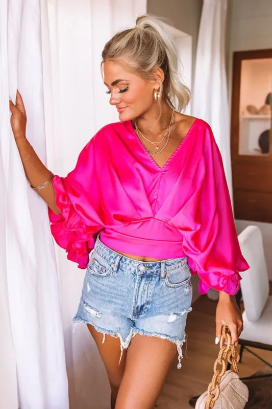 Heartfelt Harmony Top In Hot Pink sold by Impressions