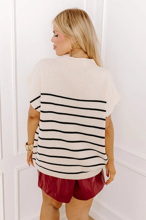 Paris Mornings Stripe Sweater Top in Cream Curves sold by Impressions product image thumbnail 4