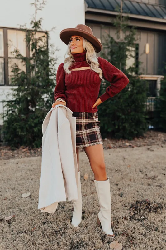 Cozy Paradise Cut Out Sweater In Rust sold by Impressions