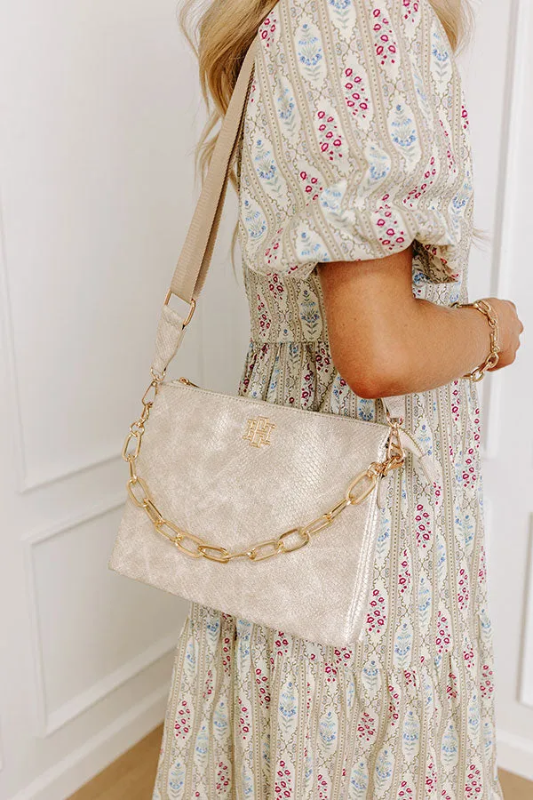 Midsummer Night's Metallic Crossbody in Champagne sold by Impressions