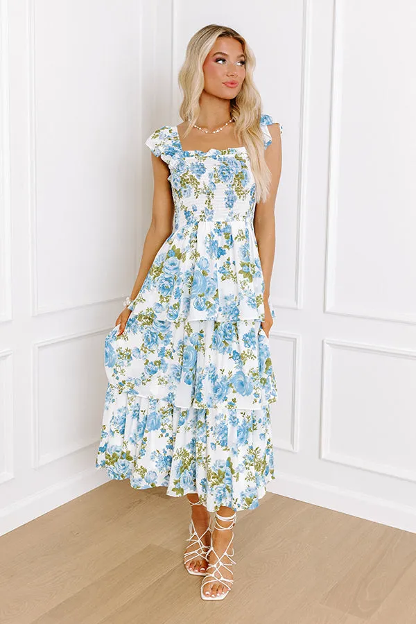 Rose Garden Gala Tiered Midi in Blue sold by Impressions product image thumbnail 5