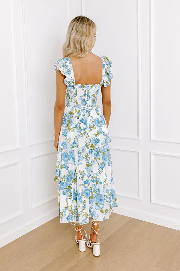 Rose Garden Gala Tiered Midi in Blue sold by Impressions product image thumbnail 3