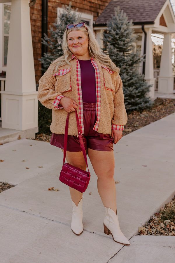 Cozy Darling Sherpa Jacket Curves sold by Impressions