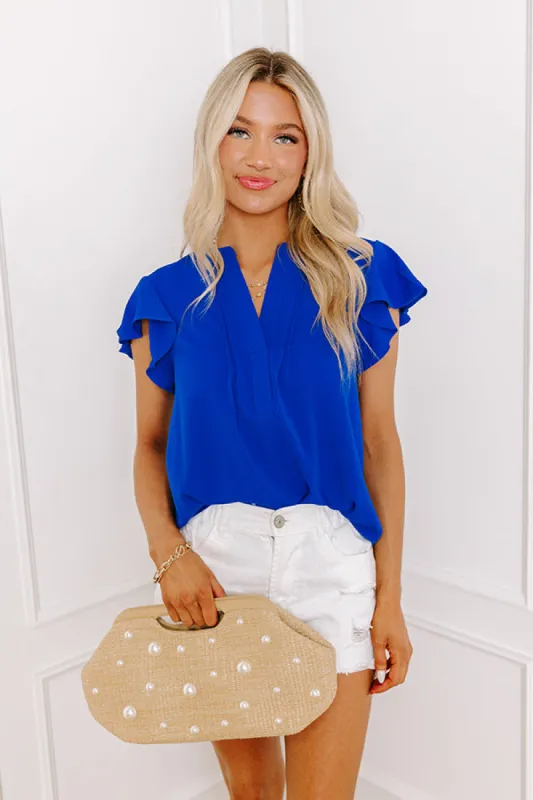Pop Of Color Shift Top in Royal Blue sold by Impressions