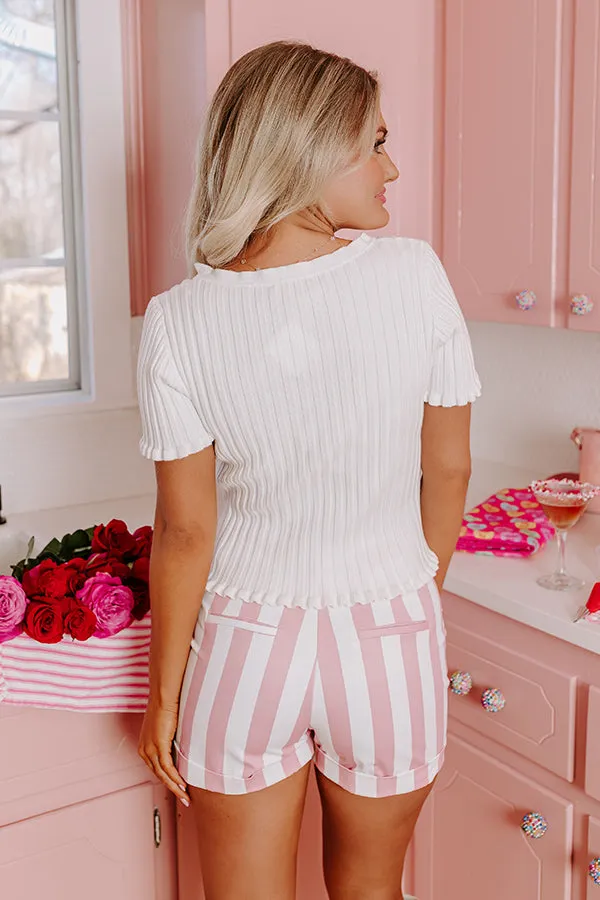 Everyday Marvelous Ribbed Top In White sold by Impressions product image thumbnail 5