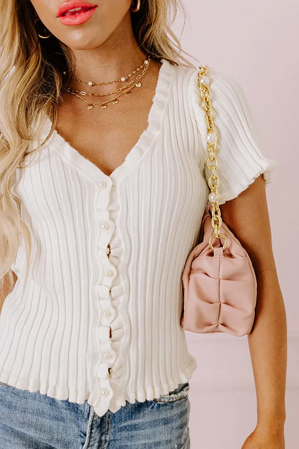 Everyday Marvelous Ribbed Top In White sold by Impressions product image thumbnail 2