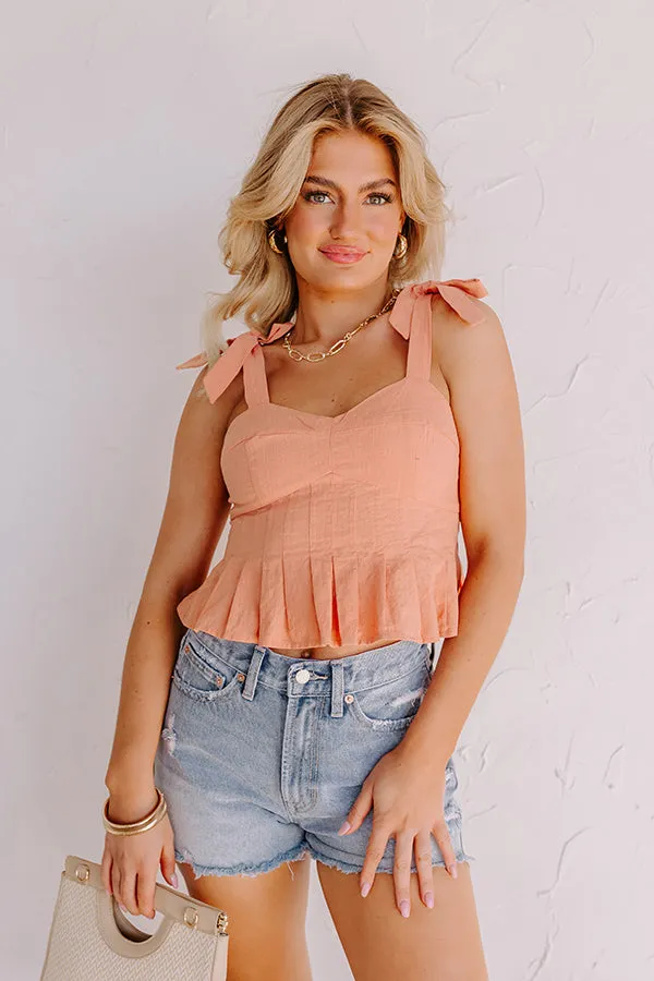 Sunset Horizon Peplum Top In Peach sold by Impressions product image thumbnail 4