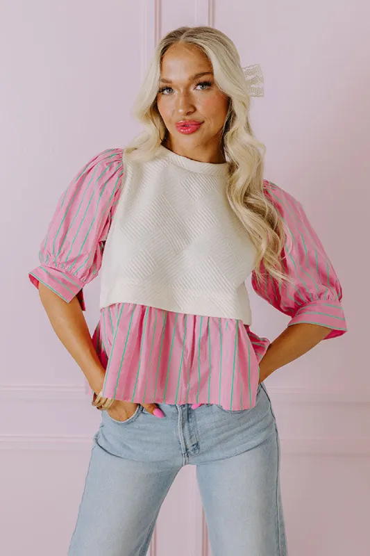 Gather The Courage Top In Pink made by entro