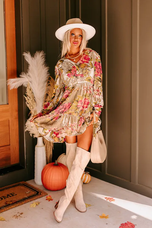 Autumn Bliss Velvet Burnout Mini Dress sold by Impressions