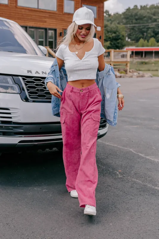 The Lexie High Waist Corduroy Cargo Pants sold by Impressions