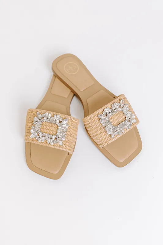 The Natalie Raffia Woven Sandal in Natural sold by Impressions
