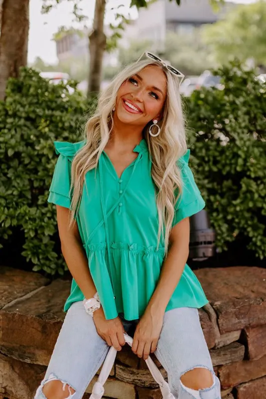 Passing Through Town Top In Kelly Green sold by Impressions