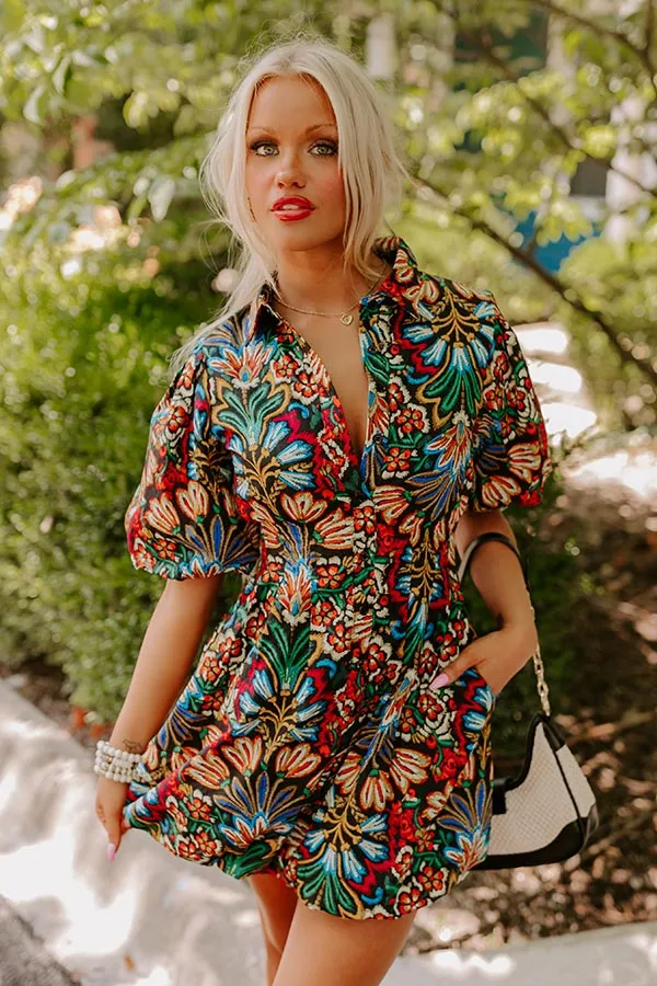 Happy Hour Charm Floral Mini Dress sold by Impressions