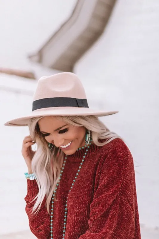 Vintage Vibes Felt Hat In Iced Latte sold by Impressions