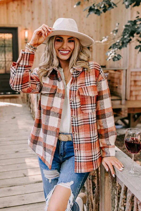 Nantucket Chill Plaid Jacket In Rust sold by Impressions product image thumbnail 4