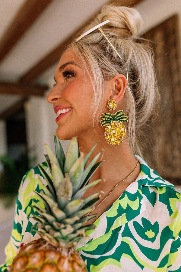 Pineapples In Paradise Beaded Earrings sold by Impressions