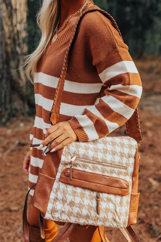 The Stevie Faux Leather Houndstooth Backpack sold by Impressions