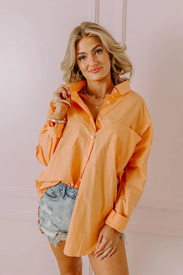 Sending Good Luck Button Up Top In Orange sold by Impressions product image thumbnail 4