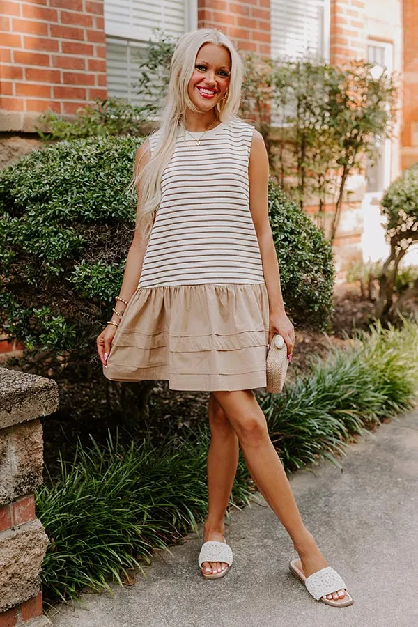 Sweet Nothings Stripe Mini Dress in Brown sold by Impressions