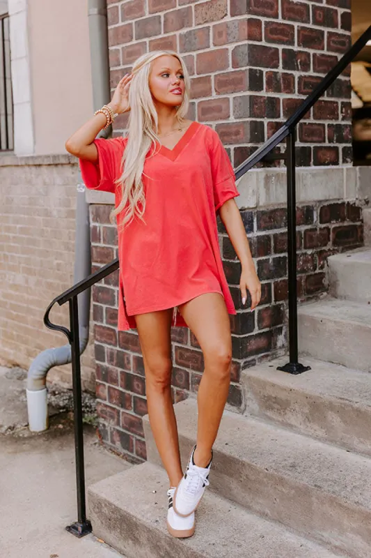 Casual Meetup Oversized Tee in Scarlet sold by Impressions